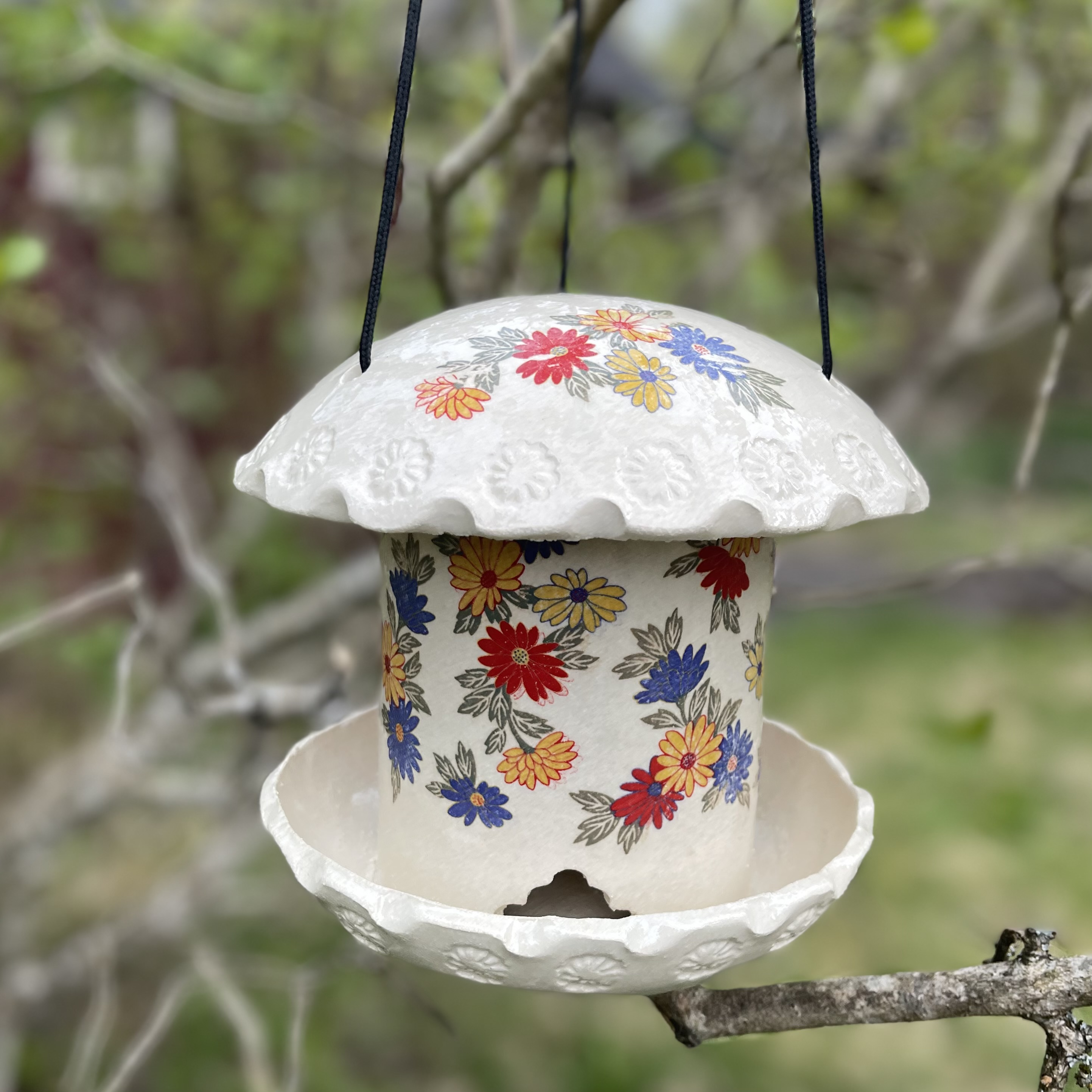 Fuglemater Retro Blomst Stor
