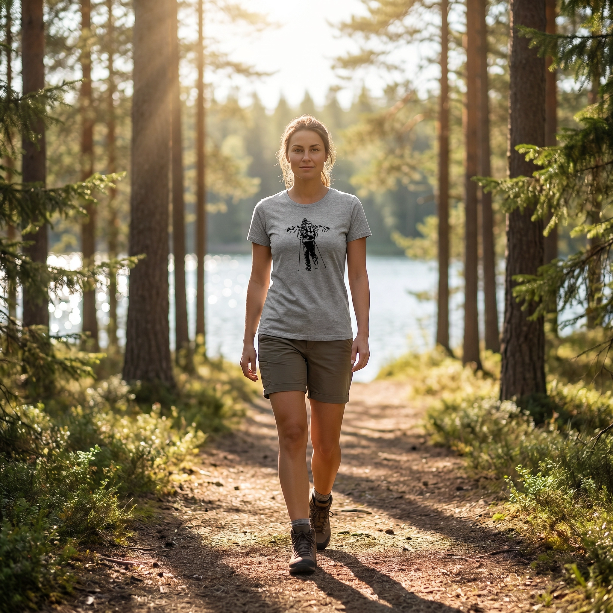 T-shirt Vandraren Dam Gråmelerad - 2