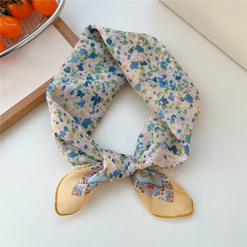 LUCY SCARF MULTIYELLOW BLOSSOM 55x55