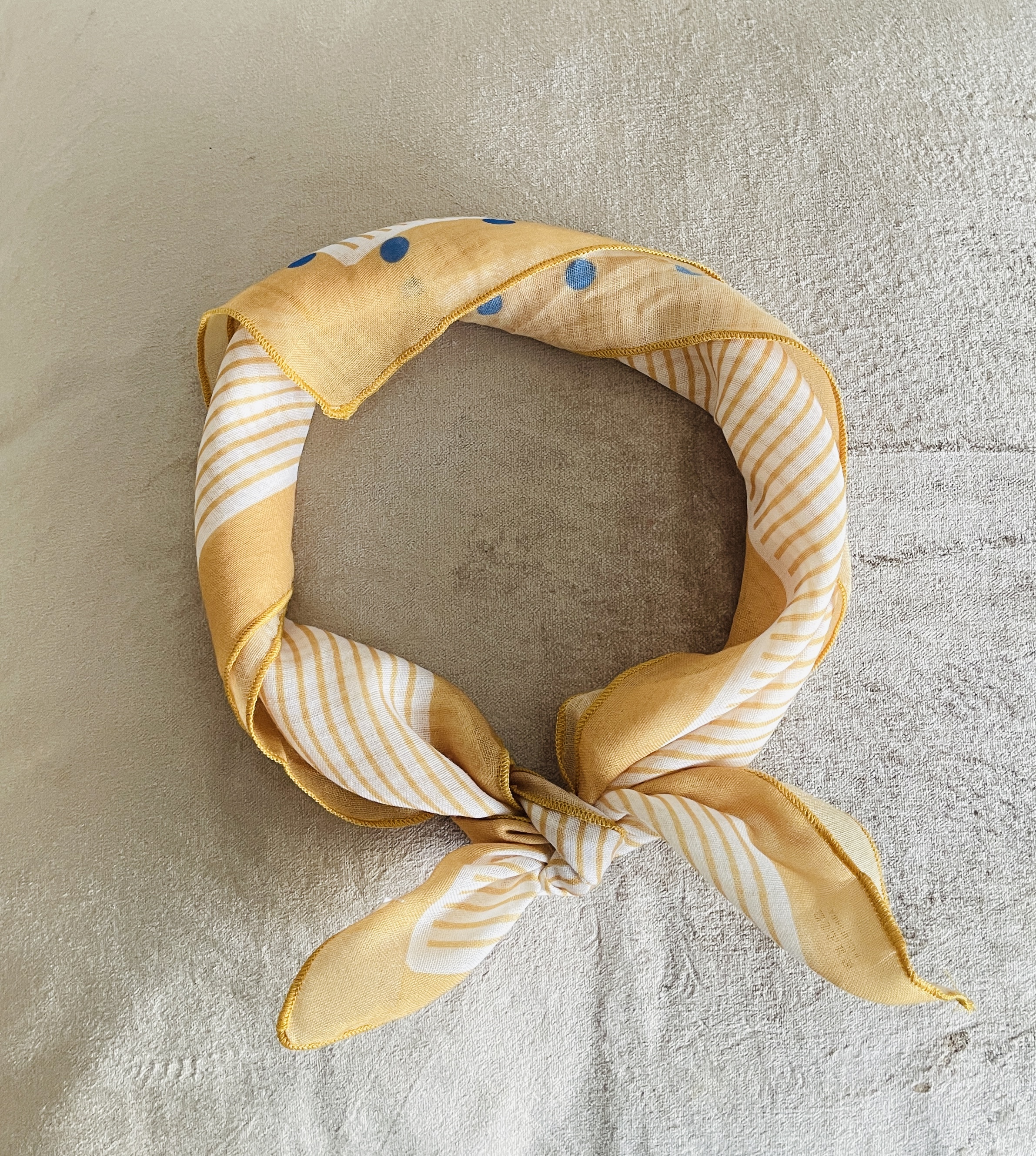 LUCY SCARF YELLOW RAID 55x55