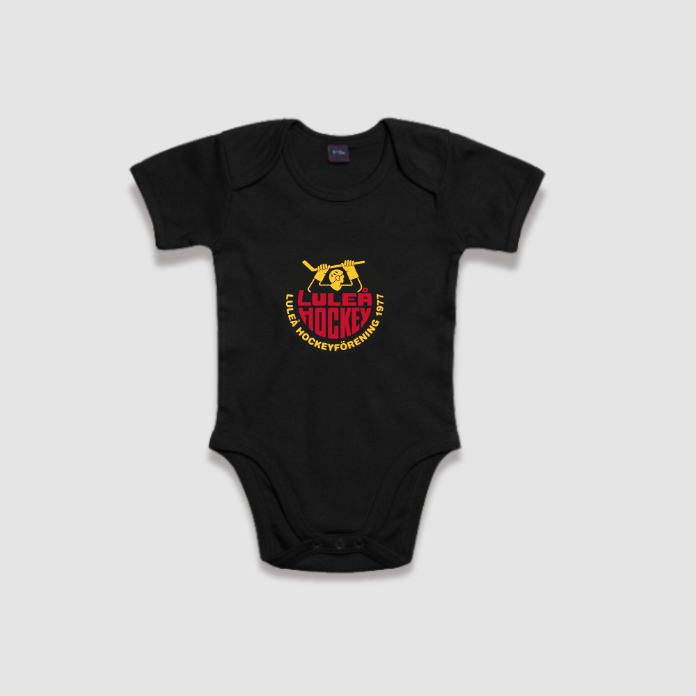 Baby Body Svart, Klubbmärke, kort ärm