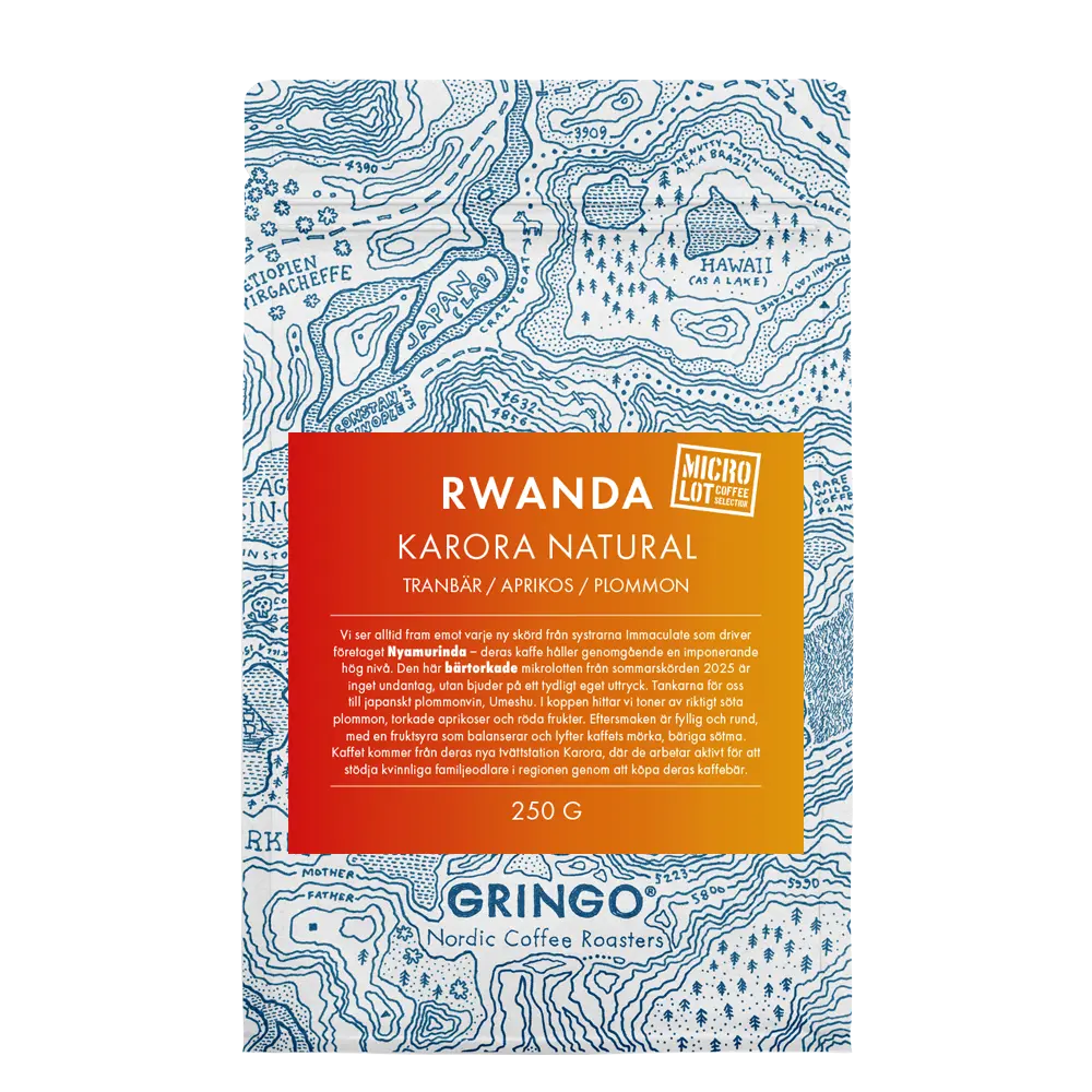 Gringo Nordic - Karora Natural - Rwanda - Mellanrostade hela kaffebönor - 250g