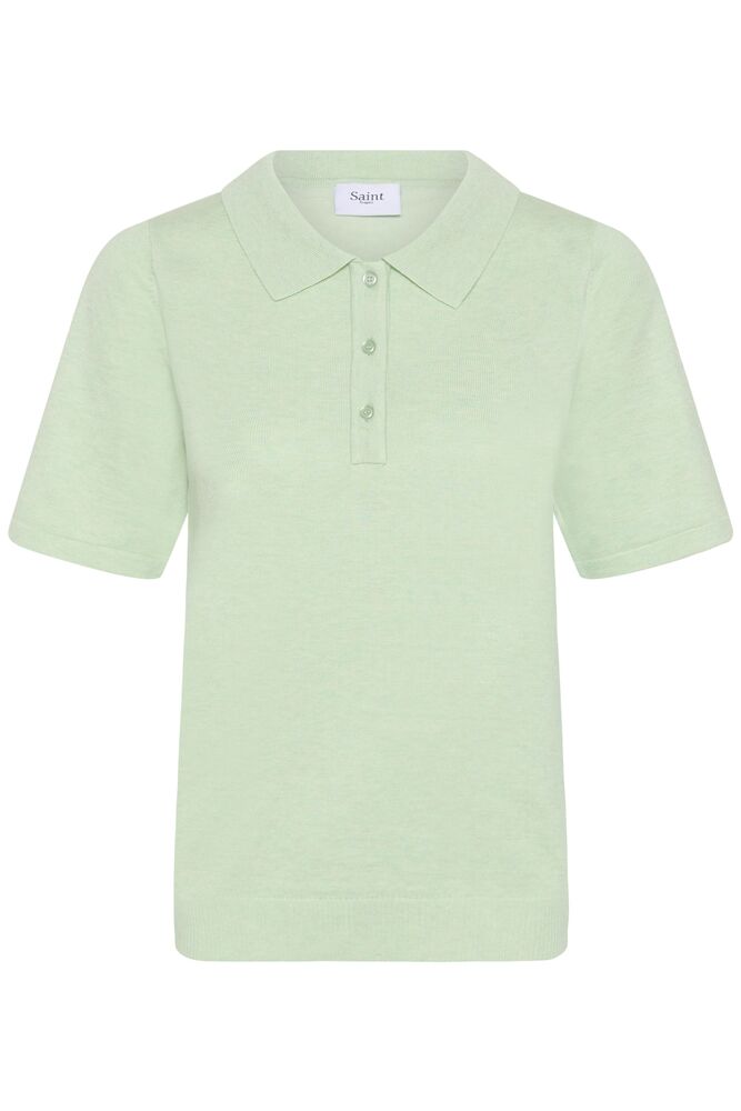 Saint Tropez Mila SZ Polo SS Pullover Cameo Green Melange - 3