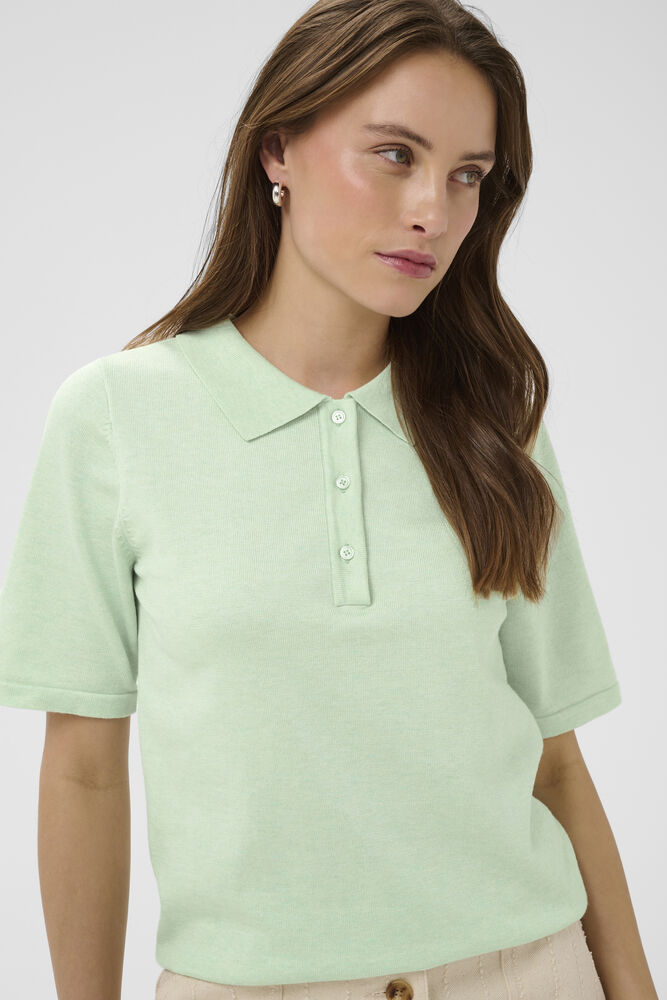 Saint Tropez Mila SZ Polo SS Pullover Cameo Green Melange - 2