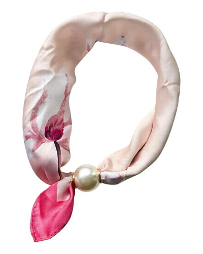 Scarf Chloe med magnet ljusrosa blomma