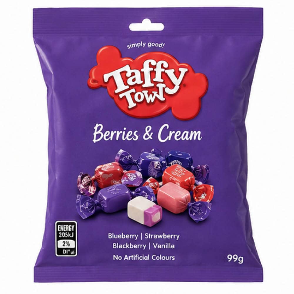 Salt Water Taffy - Taffy Town - Berries & Cream 99g