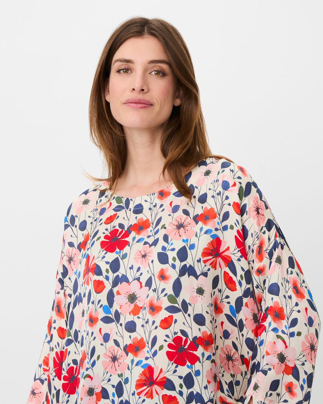 Blus Becca blommig röd/rosa/blå - 3