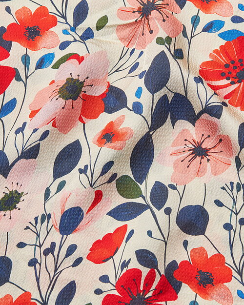 Blus Becca blommig röd/rosa/blå - 7