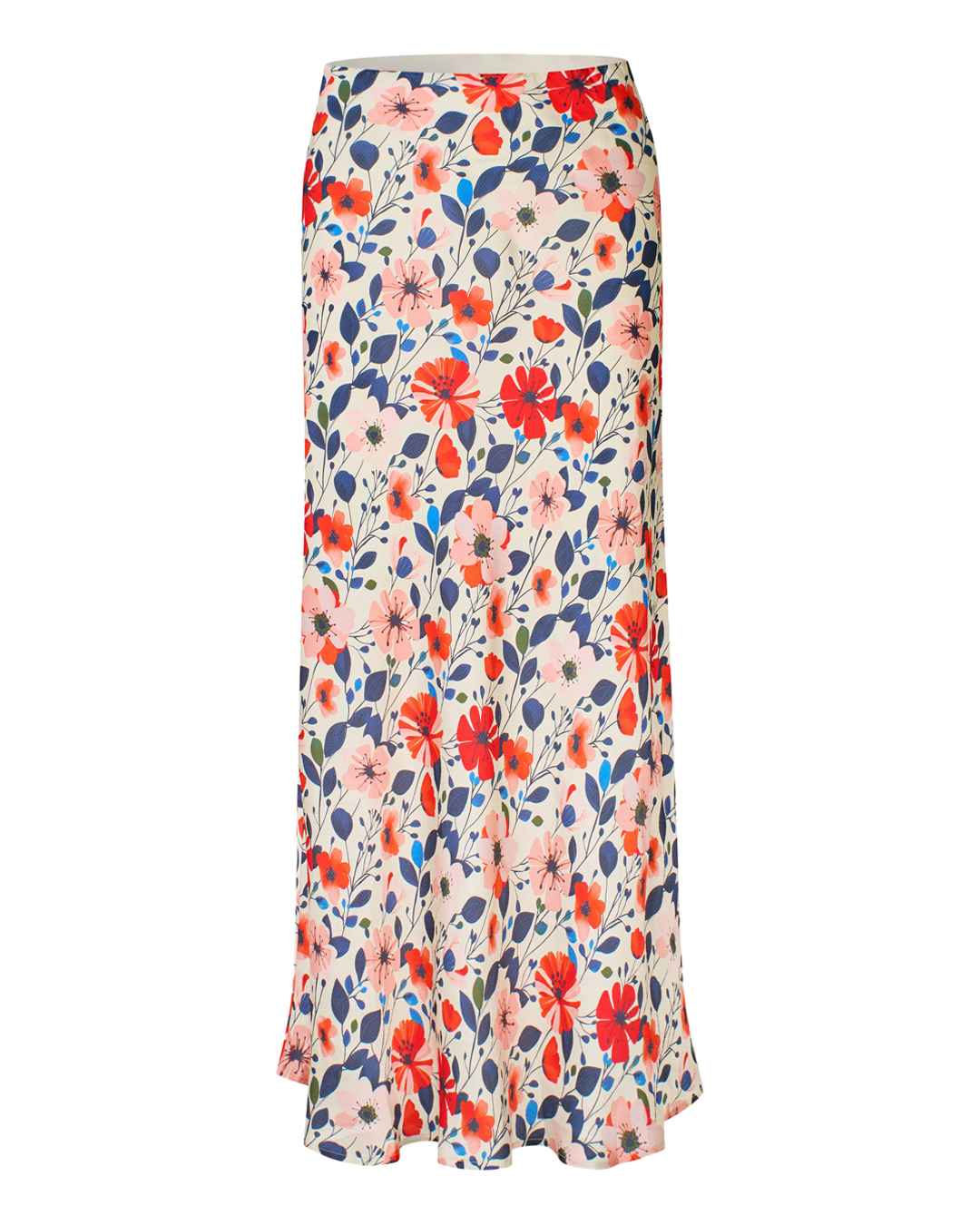 Kjol Solviera blommig röd/rosa/blå - 5