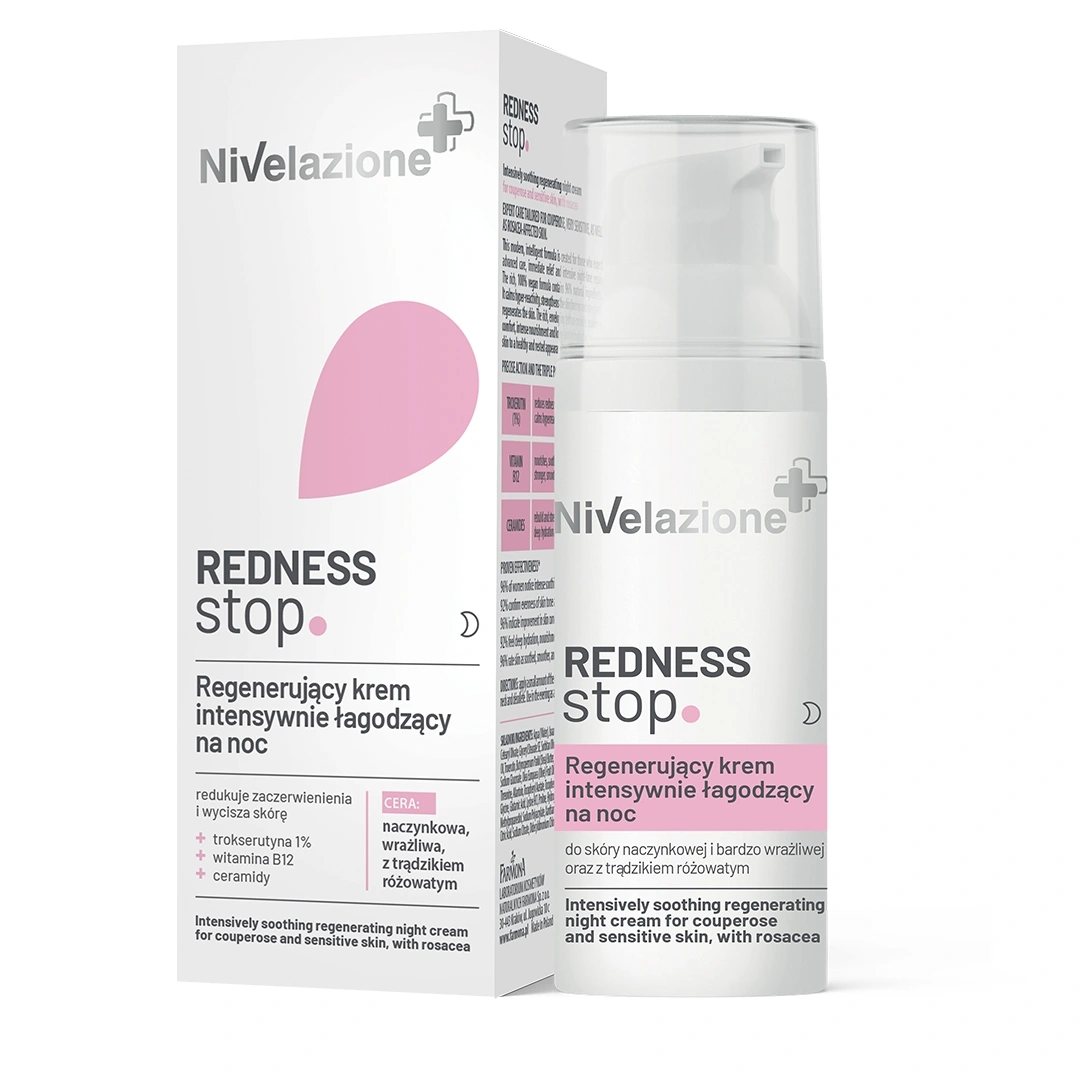 Nachtcrème tegen roodheid voor de gevoelige huid en rosacea