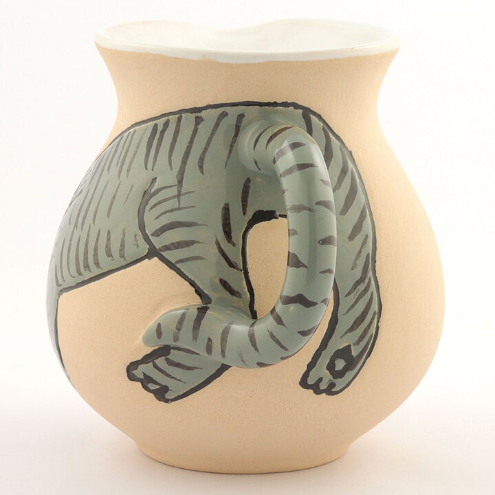 Fifalla Luna Langelund (1980s) Gray Swelling Cat Pitcher 20/15 cm