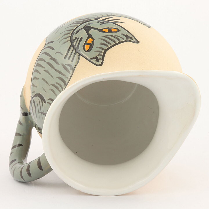 Fifalla Luna Langelund (1980s) Gray Swelling Cat Pitcher 20/15 cm