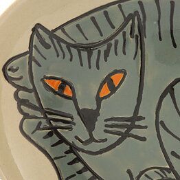 Fifalla Luna Langelund (1980s) Gray Cat Bowl 25/5 cm