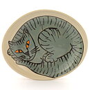 Fifalla Luna Langelund (1980s) Gray Cat Bowl 25/5 cm