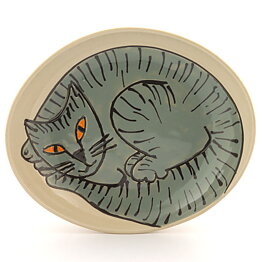 Fifalla Luna Langelund (1980s) Gray Cat Bowl 25/5 cm