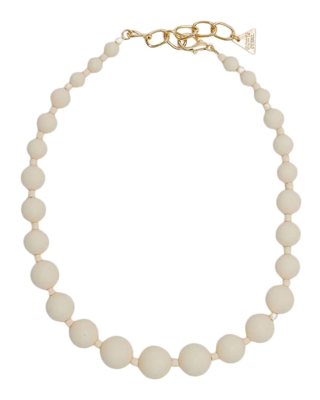 Halsband Big Bead cremefärgad