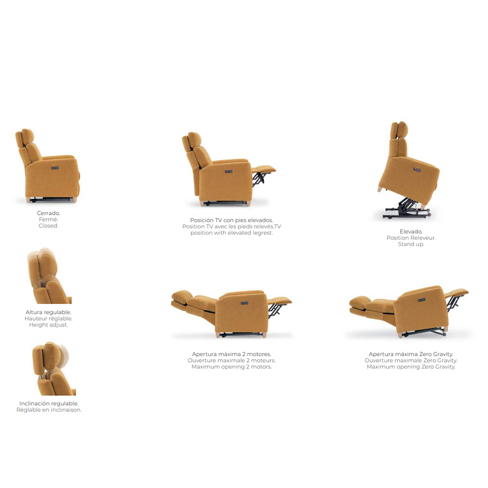 Capri Recliner Armchair (fabric several choices) - Navarro - 5