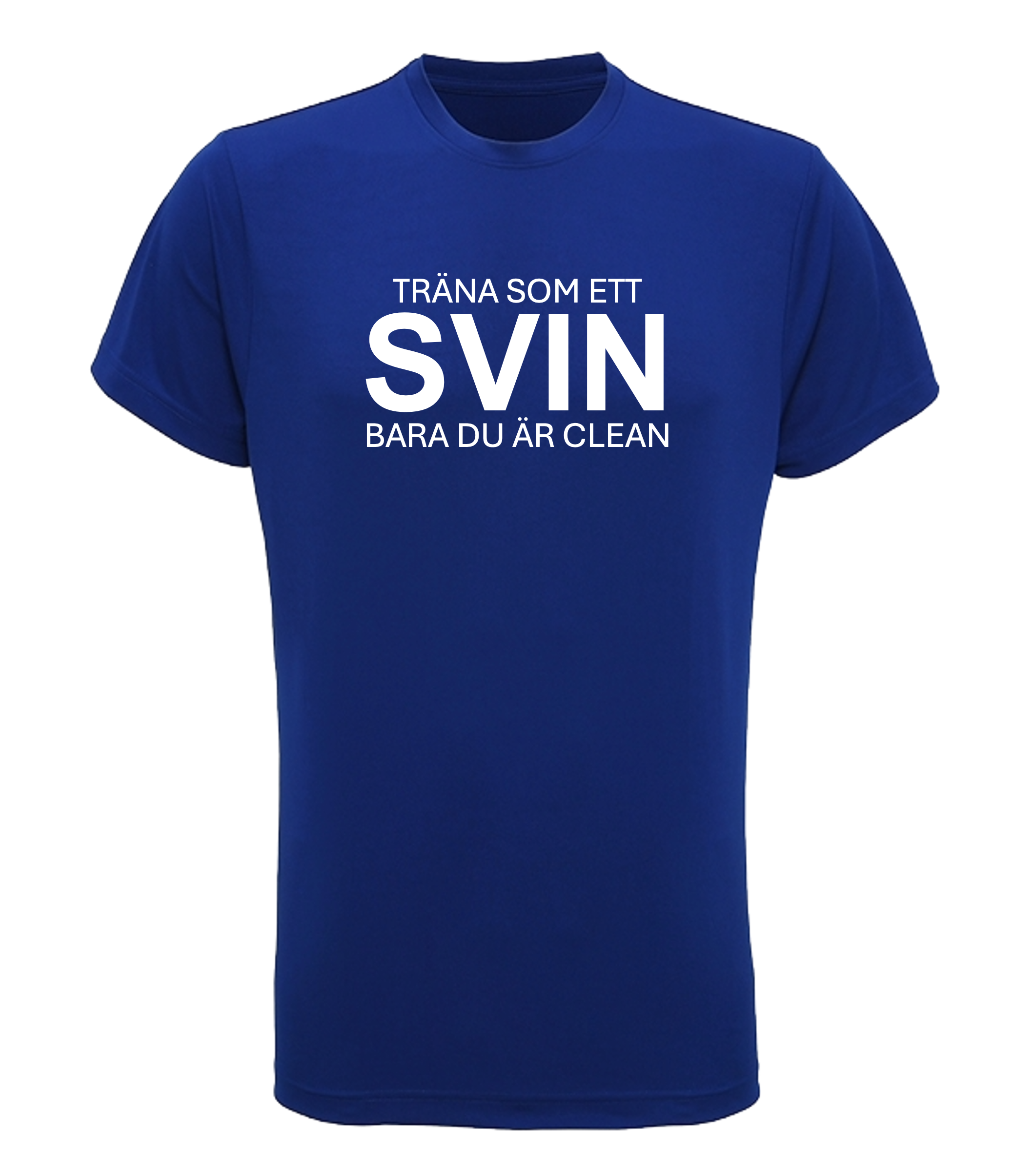 Träna som ett svin Funktions T-Shirt Blå