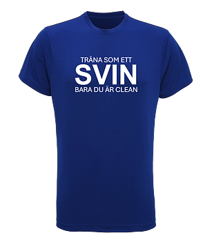 Träna som ett svin Funktions T-Shirt Blå