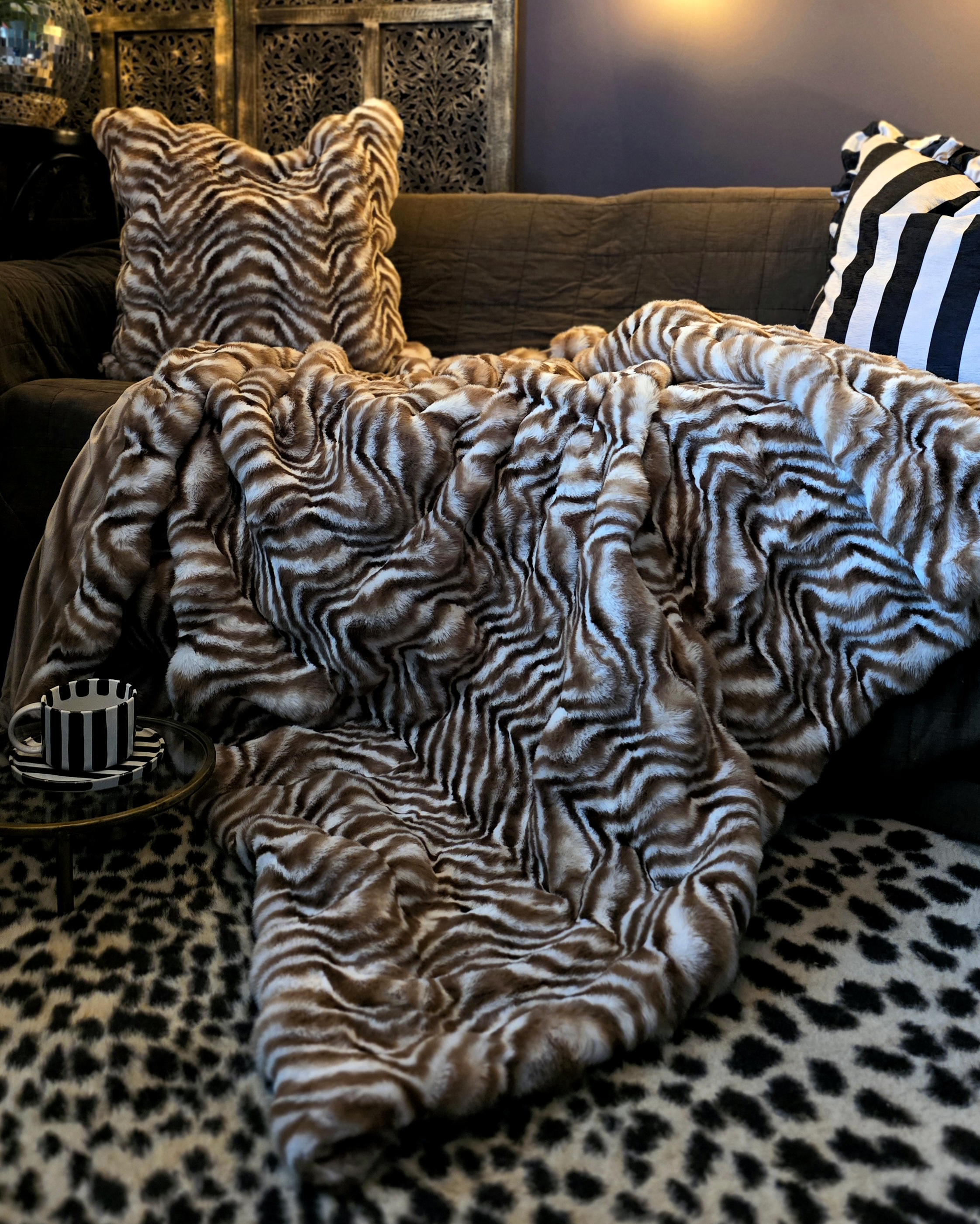 Pläd Animalprint - Brown/Creme - 3