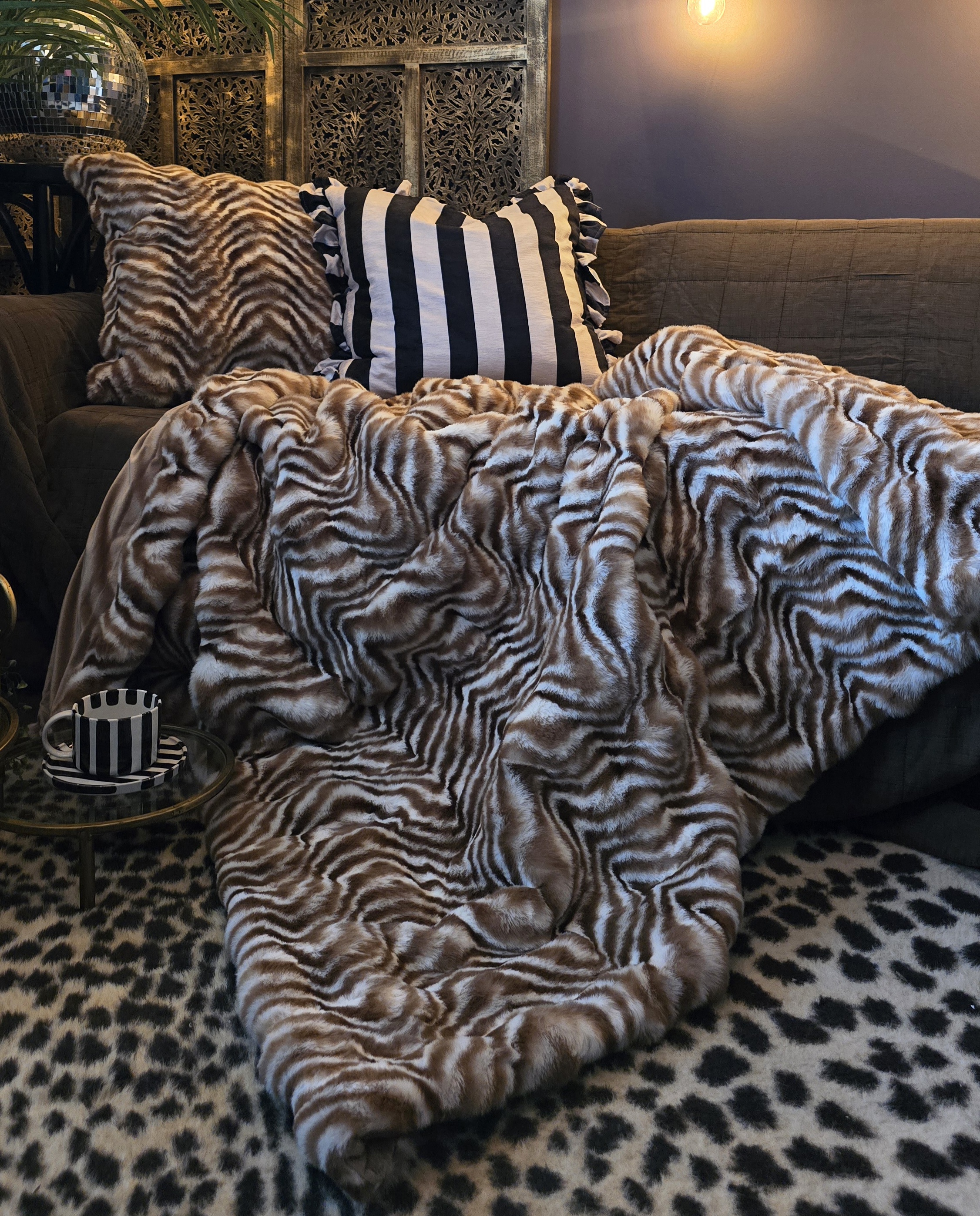 Pläd Animalprint - Brown/Creme