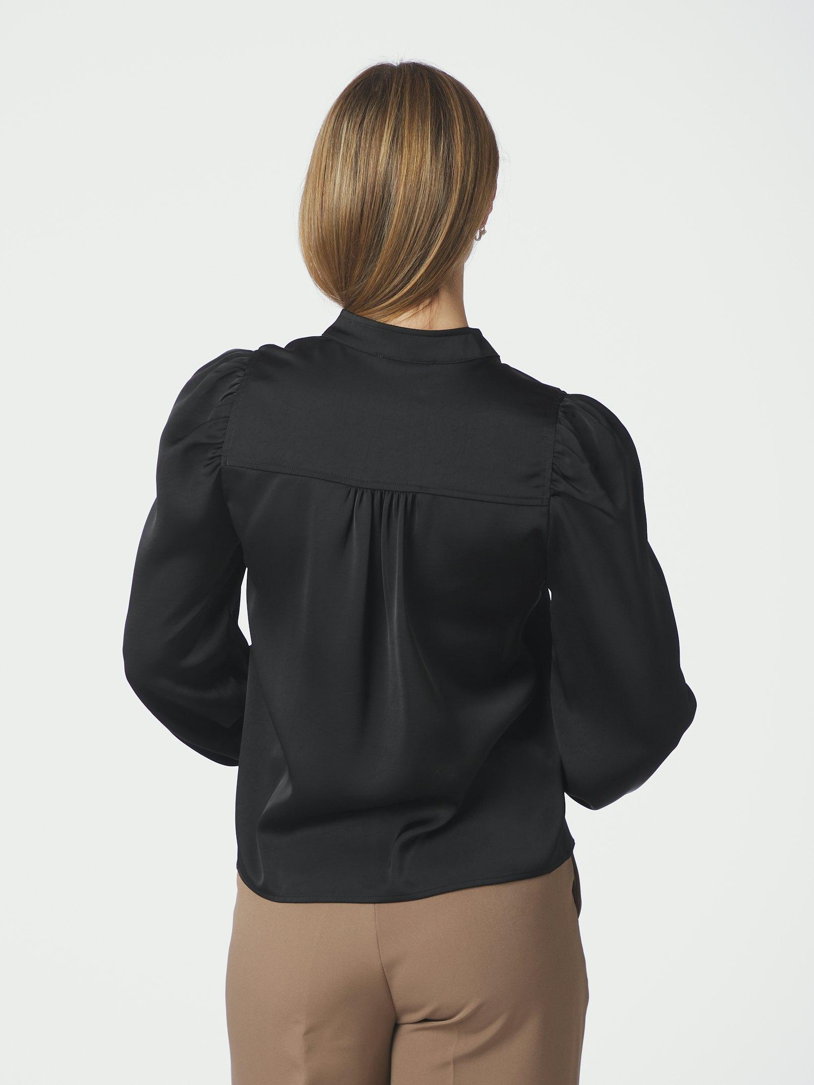 Rosslyn Heavy Sateen Blouse Black - 4