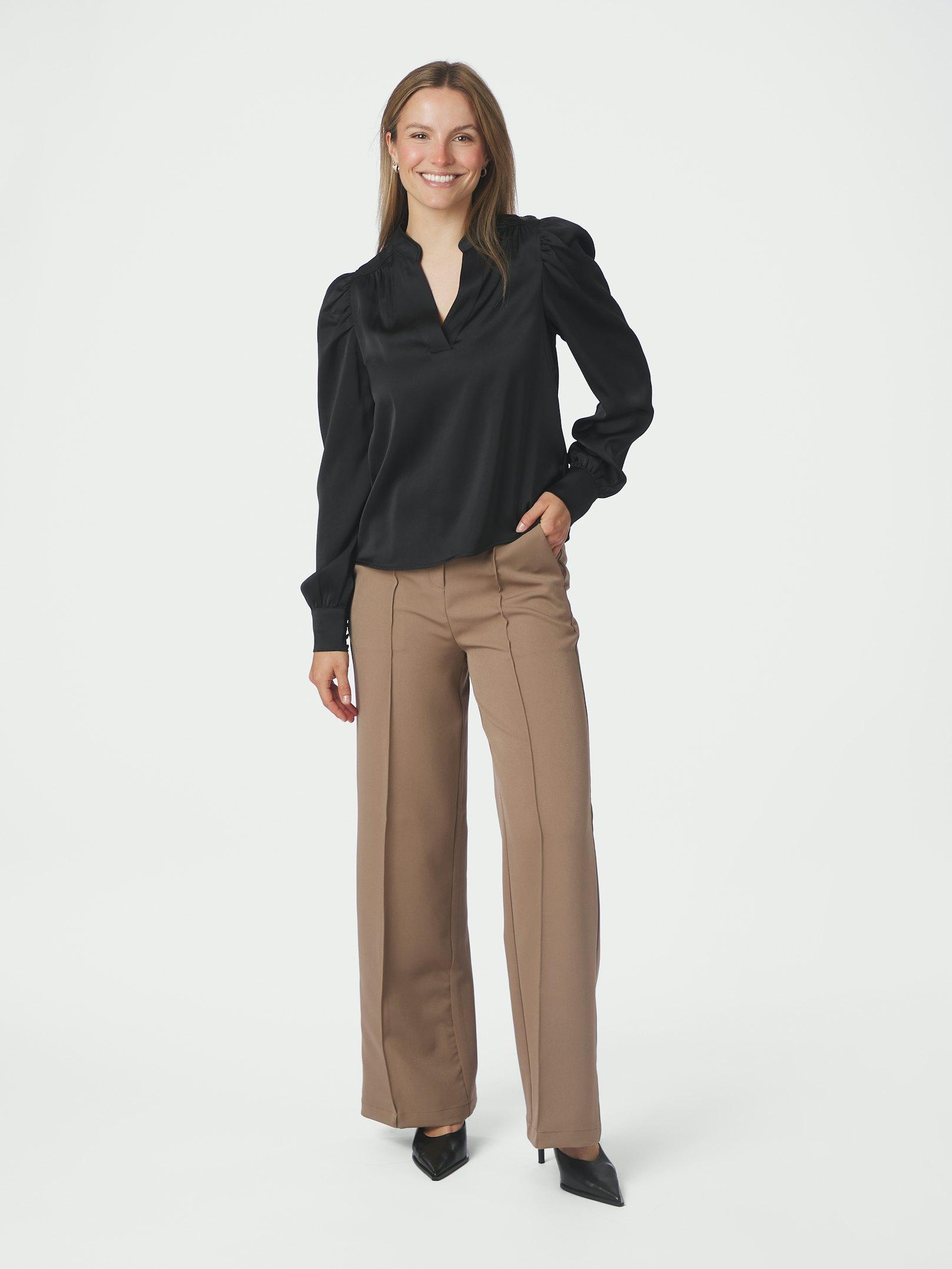 Rosslyn Heavy Sateen Blouse Black - 5