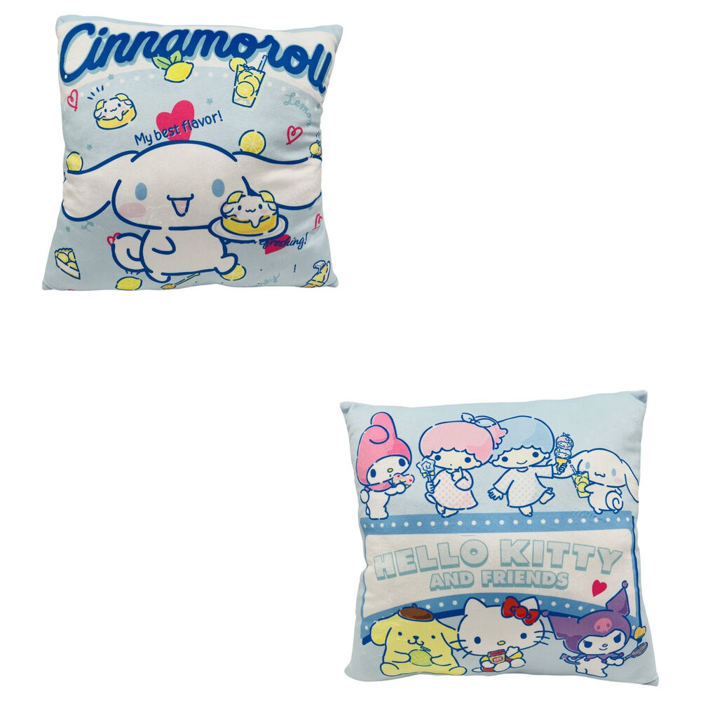 Sanrio Cinnamoroll Kudde 38 cm – Kawaii Plyschkudde med Hello Kitty & Friends - 8
