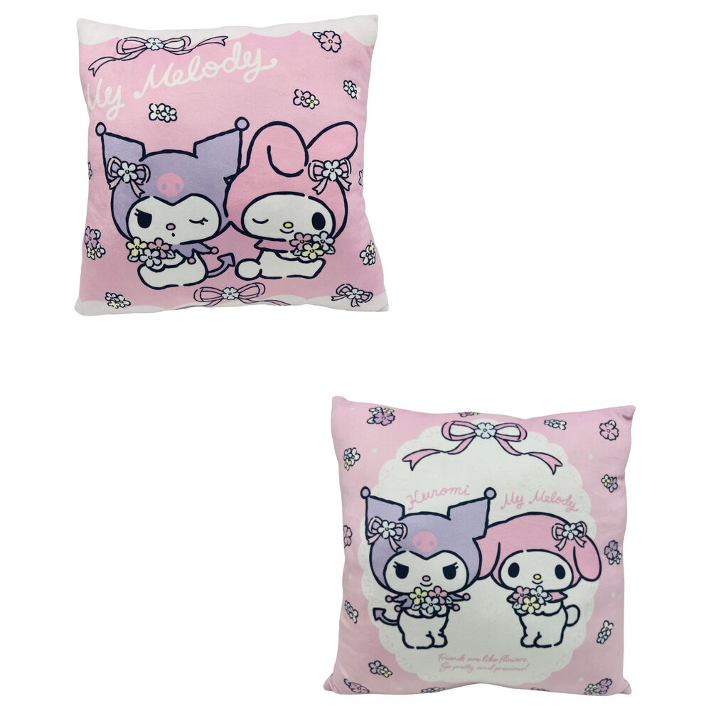 Sanrio Kuromi & My Melody Kudde 38 cm – Kawaii Plyschkudde - 5