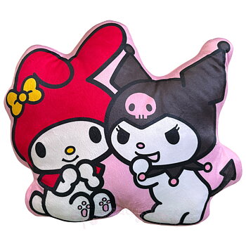 Kuromi och My Melody 3D Formad Plysch Kudde 39 cm - Kawaii Plyschkudde