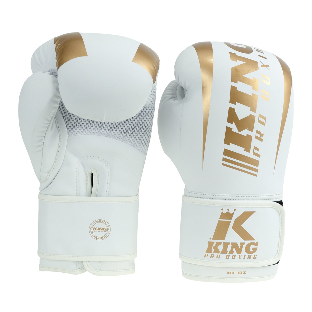 King Boxingglove REVO-9 White/Gold 10-16 oz