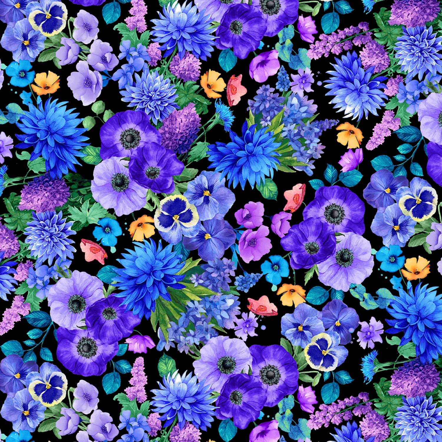 Tyg: Black Wildflower Bouquet Packed