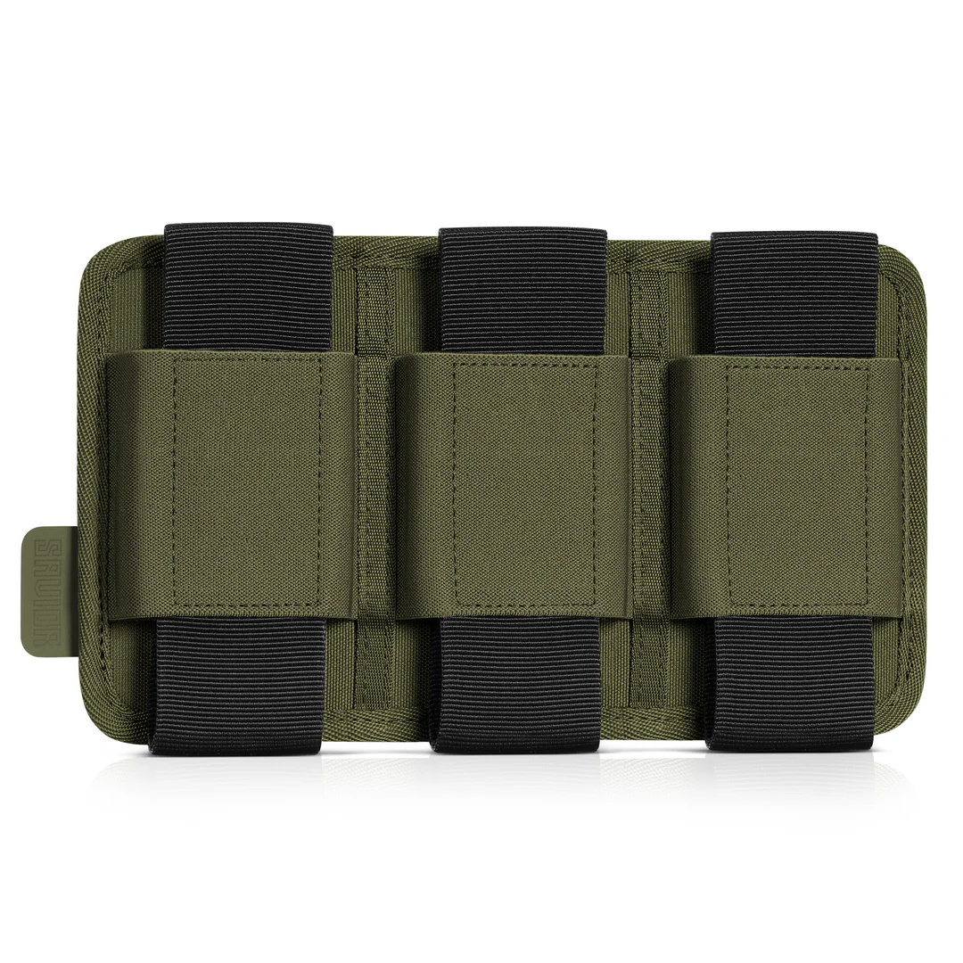 Savior Equipment AR-15/AK-47 Mag Holder w/ Hook Backing - 3-slots - OD Green
