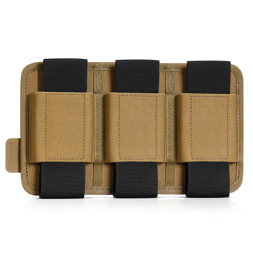 Savior Equipment AR-15/AK-47 Mag Holder w/ Hook Backing - 3-slots - FDE