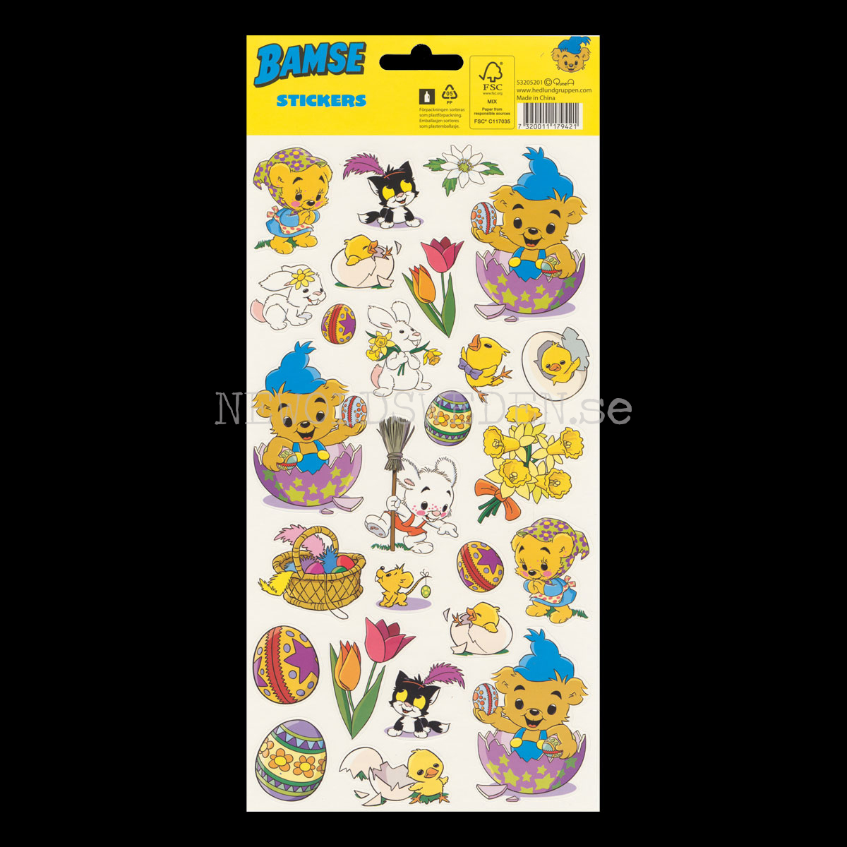 BAMSE PÅSK STICKERS 50 stycken - FSC