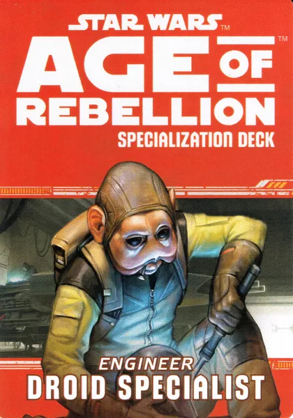 Star Wars Age of Rebellion RPG Engineer Droid Specialist Specialization Deck