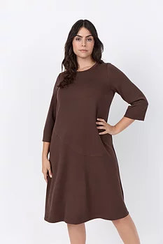 WA-SABINA 97 mörkbrun klänning