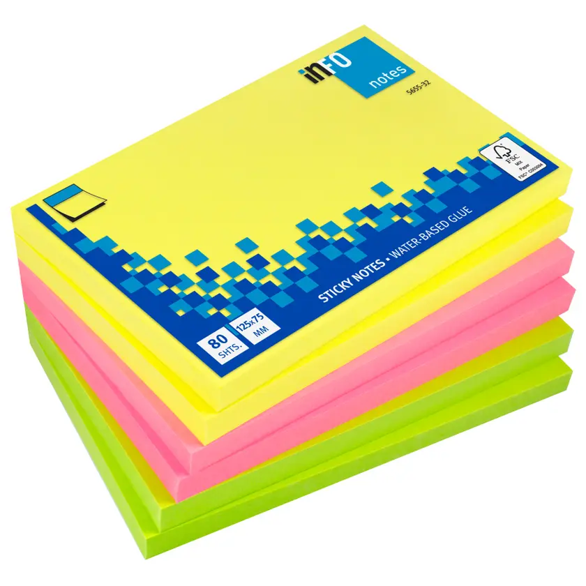 Notis Info 75x125 neon 6/fp - 2