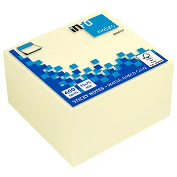 Notiskub 75x75 400bl gul