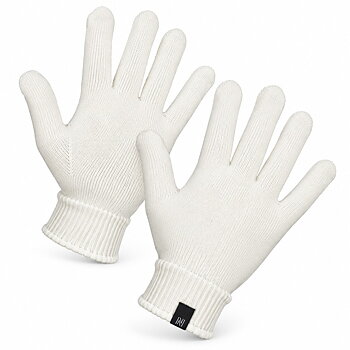 Norfolk Finger Mittens Merinovilla Valkoinen