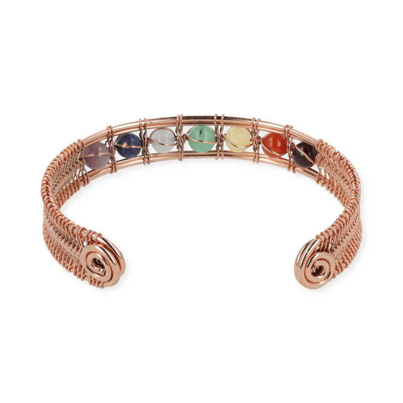 Magnetiskt koppararmband med chakrastenar - 2