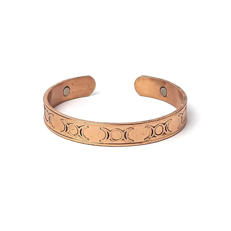 Magnetiskt koppararmband med månens faser