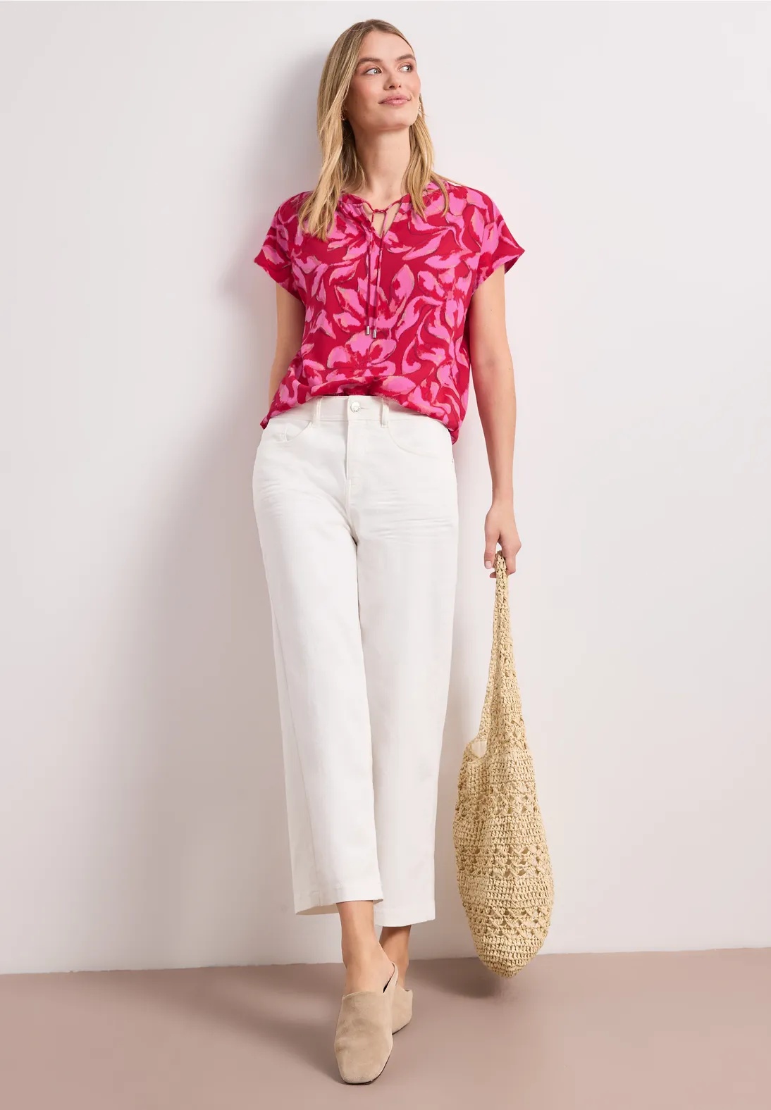 LTD QR Splitneck Blouse With Smock - Street One