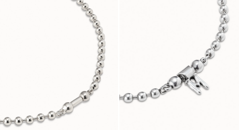 Kort halsband pläterat i sterlingsilver