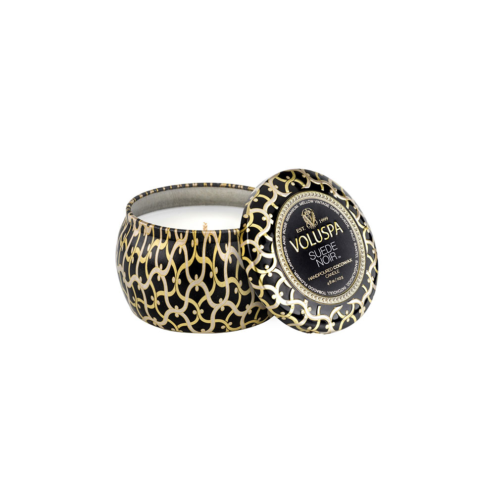 Voluspa Suede Black Mini Tin