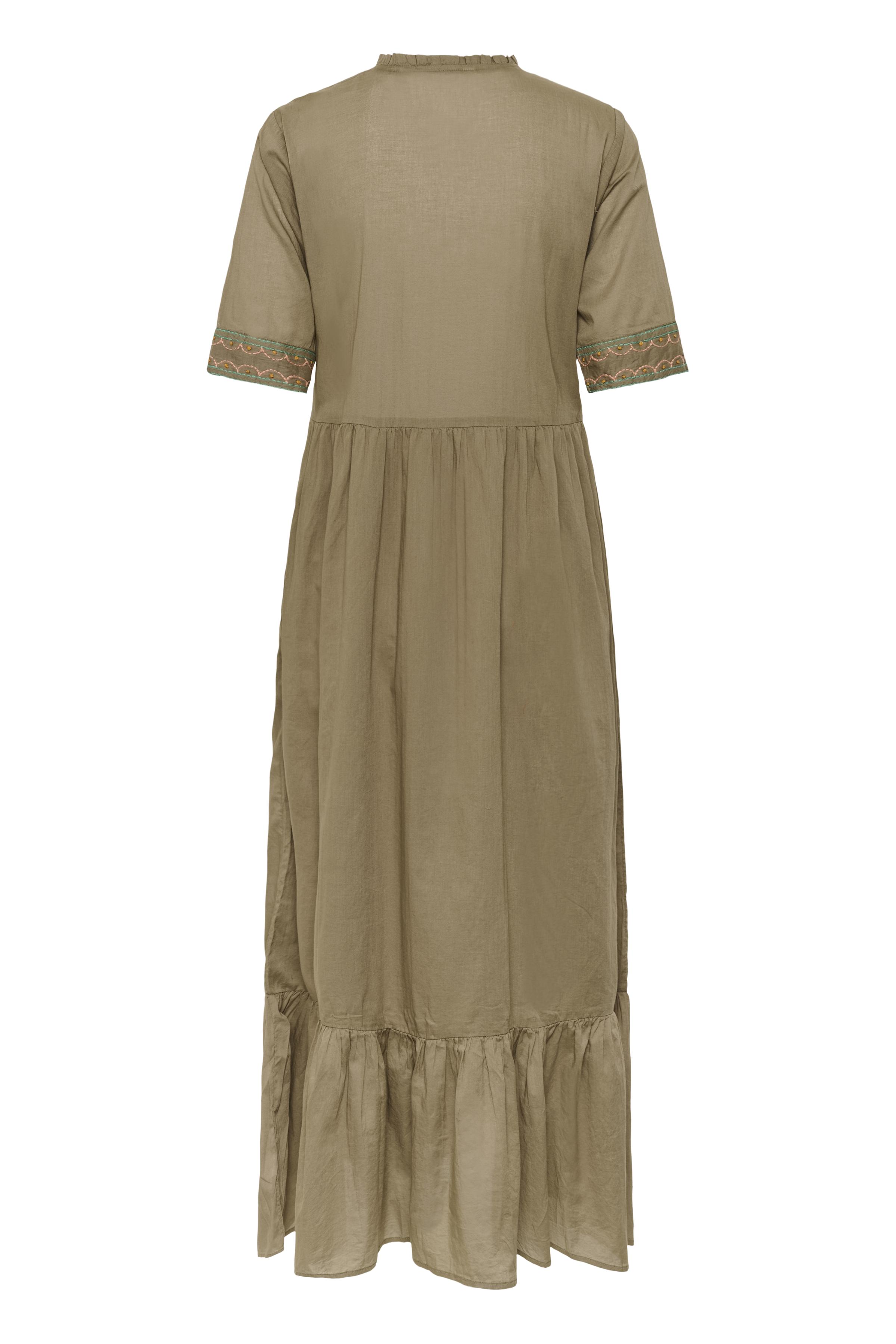 CUlucinda Dress Dusky Green Grön Maxiklänning med brodyr - 6
