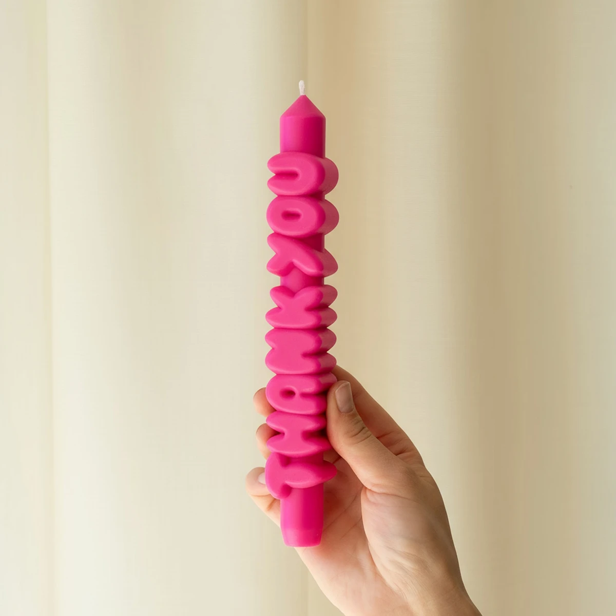 Taper Candle Thank You Pink - 2