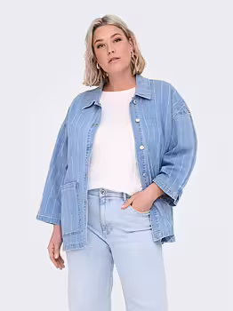 CARKIRSI  randig jeansjacka