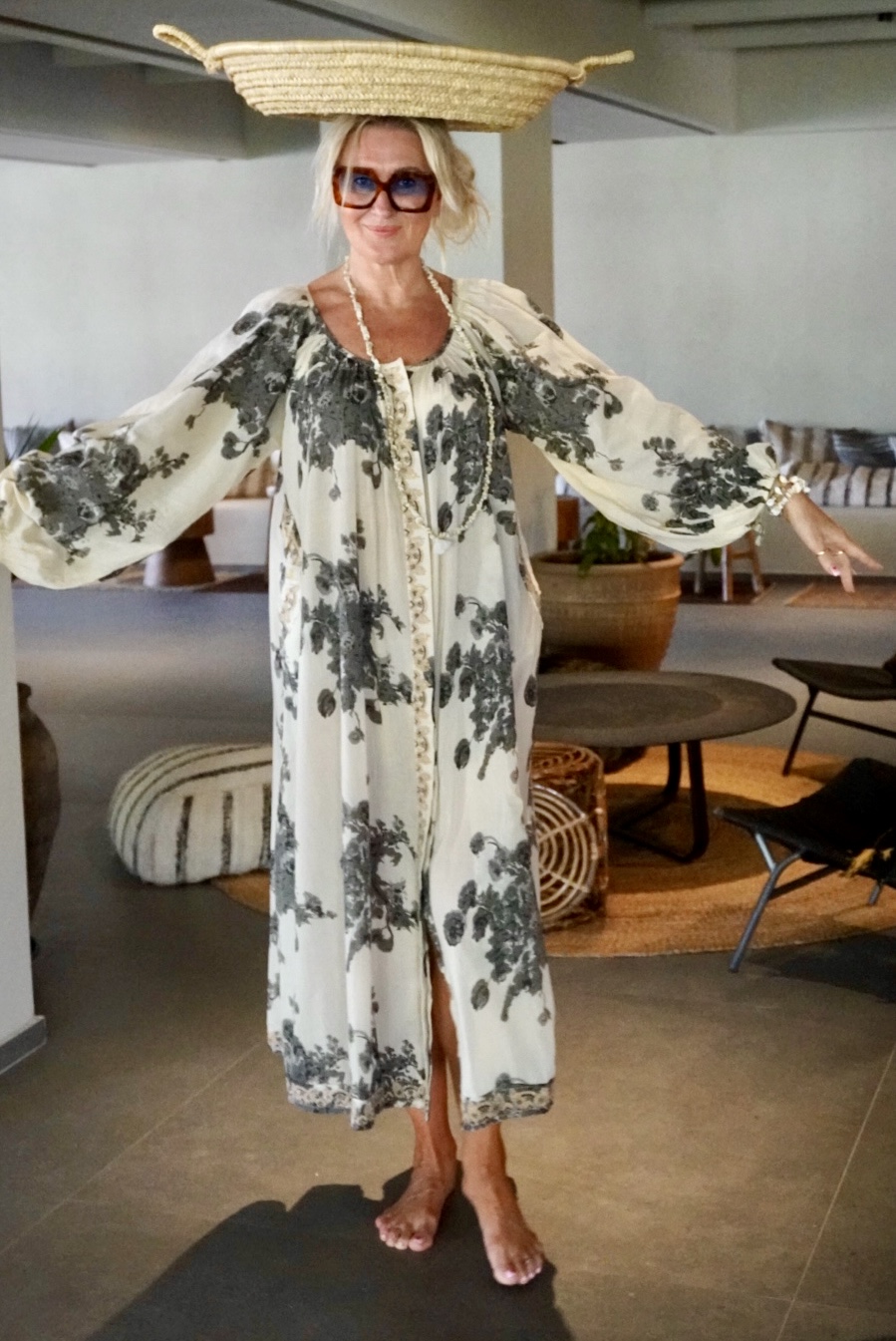 CARA MIA COTTON MAXI DRESS  GREY BUNCH  - 4