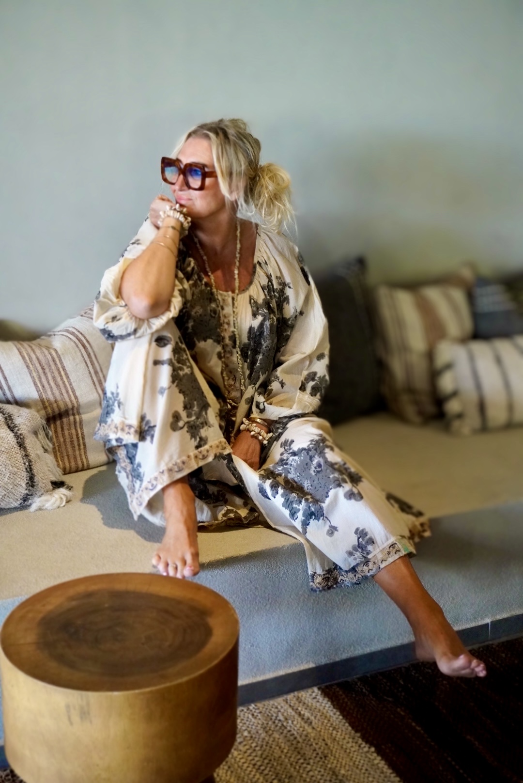 CARA MIA COTTON MAXI DRESS  GREY BUNCH  - 6
